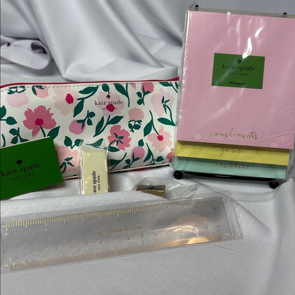kate spade Accessories - Kate Spade Floral Pencil Case and Notepad NWT